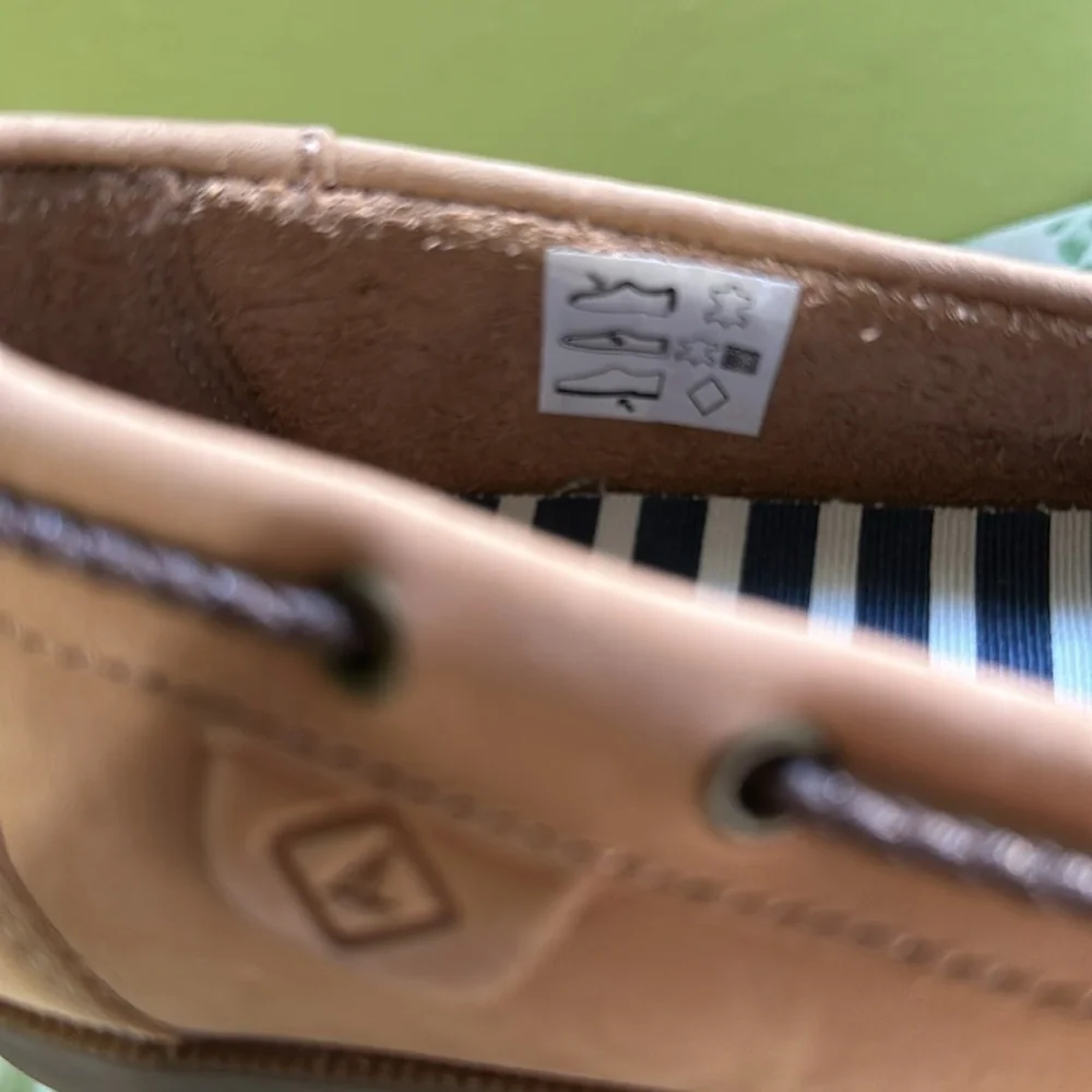 Sperry Tan Kids Boat Shoes with Brown Laces